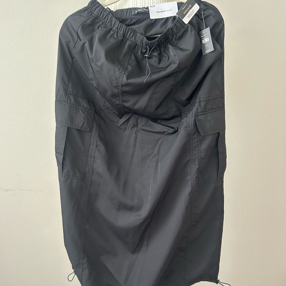 Black Parachute Cargo Skirt